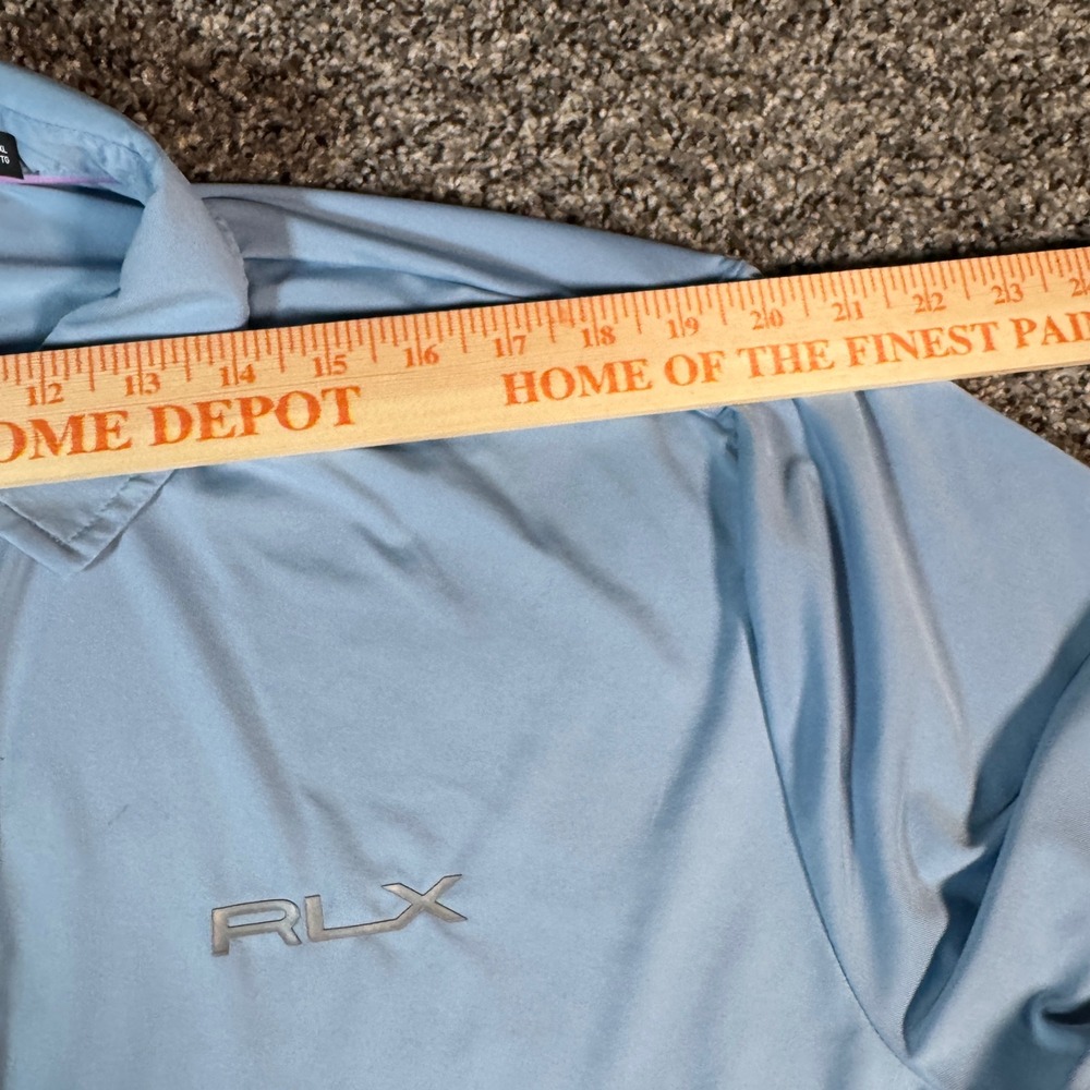 RLX Ralph Lauren Mens XL Blue Performance Golf Polo Shirt Short Sleeve Stretch - Picture 3 of 6